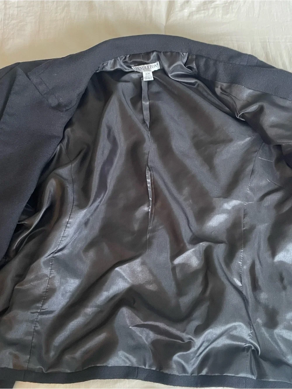 Pendleton Black Virgin Wool Women's Plus Blazer